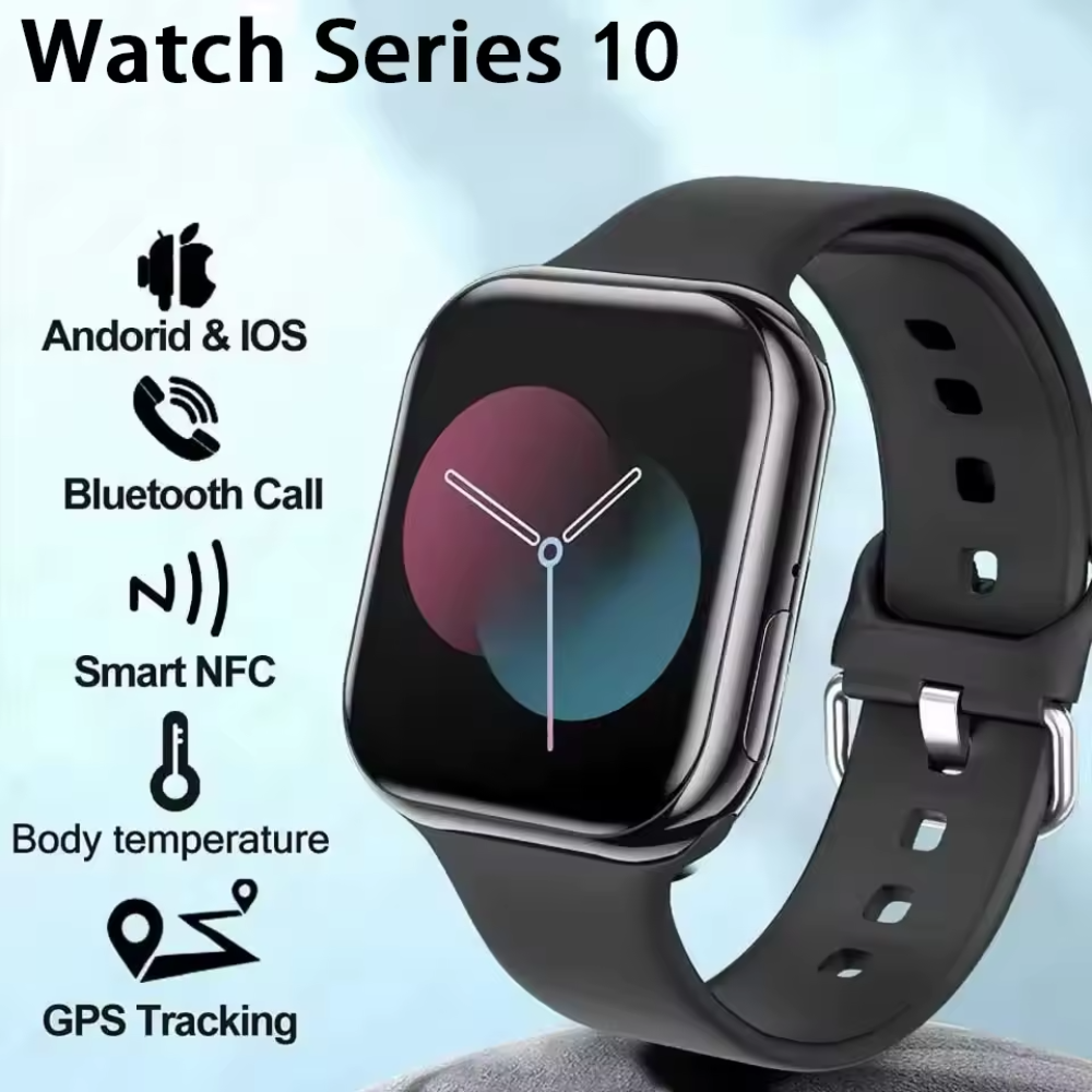 Smartwatch DT Series 10 GPS — Ecrã Always-On, NFC & Chamadas Bluetooth