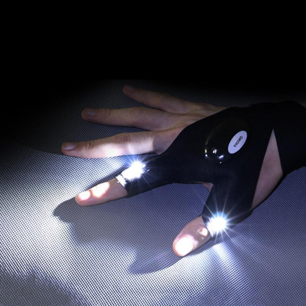 Luva com lanterna led para atividades noturnas - Deka Express