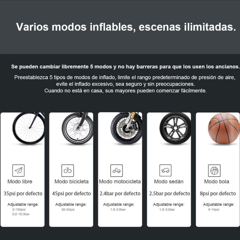 Compressor de Ar Portátil 1S Digital com Lâmpada Led Xiaomi - Deka Express