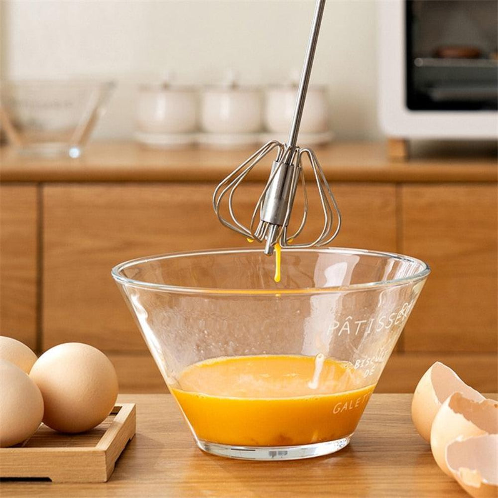 Batedor de ovos de aço inoxidável semiautomático manual para cozinha - Deka Express