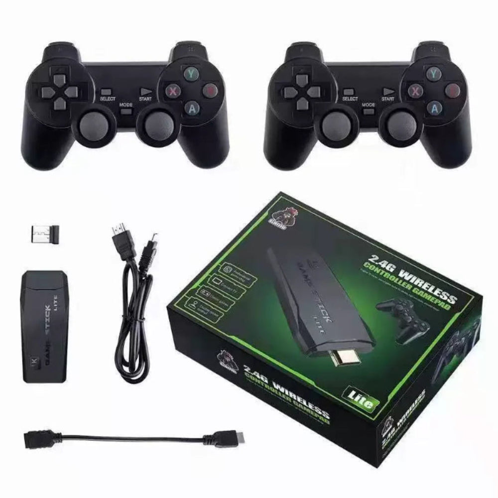 Consola Retro Sem Fios 2 Jogadores - 64GB, 20000 Jogos Clássicos, HDMI