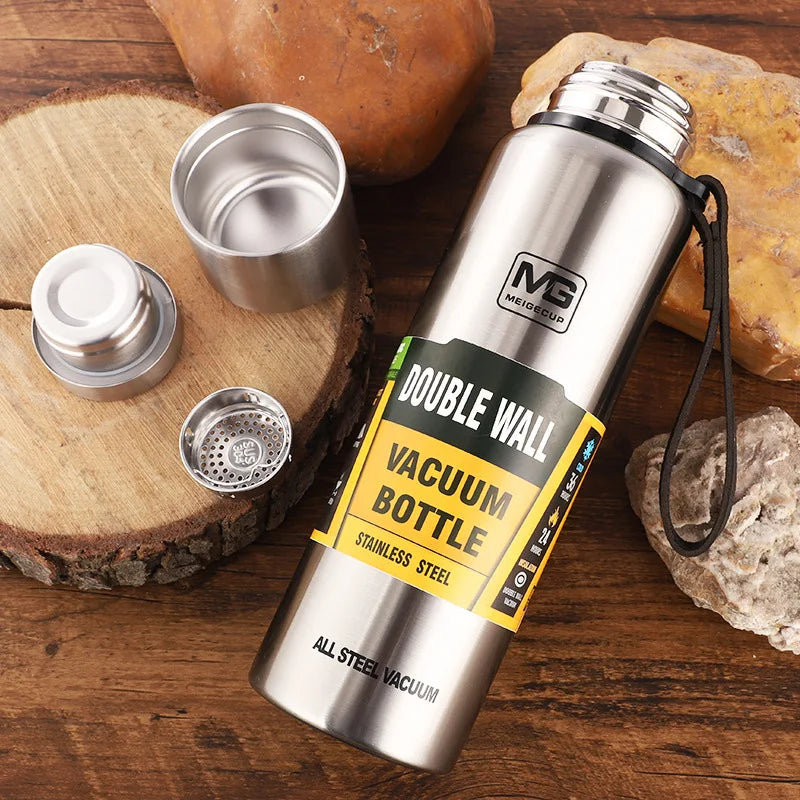 Garrafa Térmica UPORS Aço Inoxidável 500/700/1000/1500ml - 24h Quente/Frio, Portátil