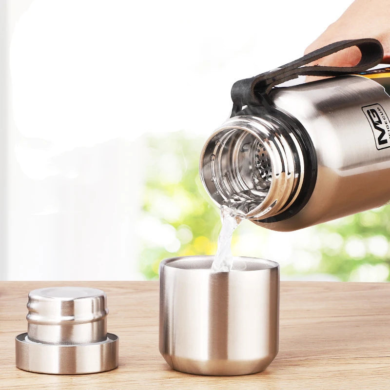 Garrafa Térmica UPORS Aço Inoxidável 500/700/1000/1500ml - 24h Quente/Frio, Portátil