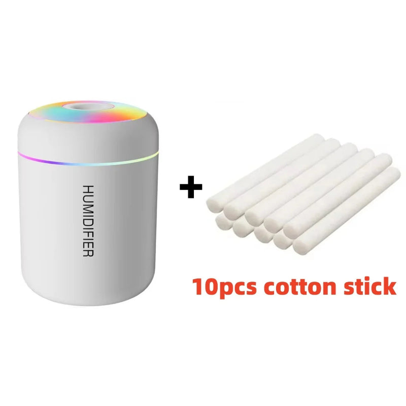 Mini Umidificador de Ar 180ML USB - Difusor Aroma, Aromaterapia, Luzes LED, Casa/Carro