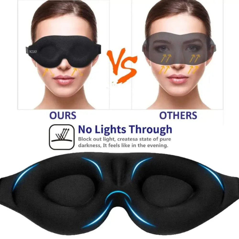 Máscara de Dormir 3D Contornada Unissex - Bloqueio Total de Luz, Conforto Superior, Olhos Livres
