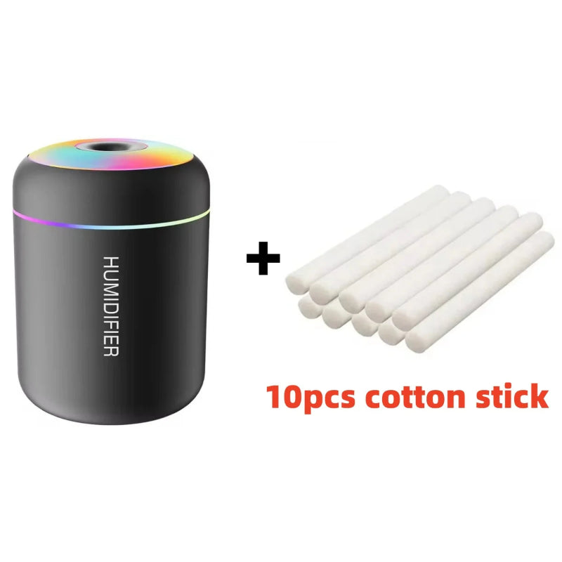 Mini Umidificador de Ar 180ML USB - Difusor Aroma, Aromaterapia, Luzes LED, Casa/Carro