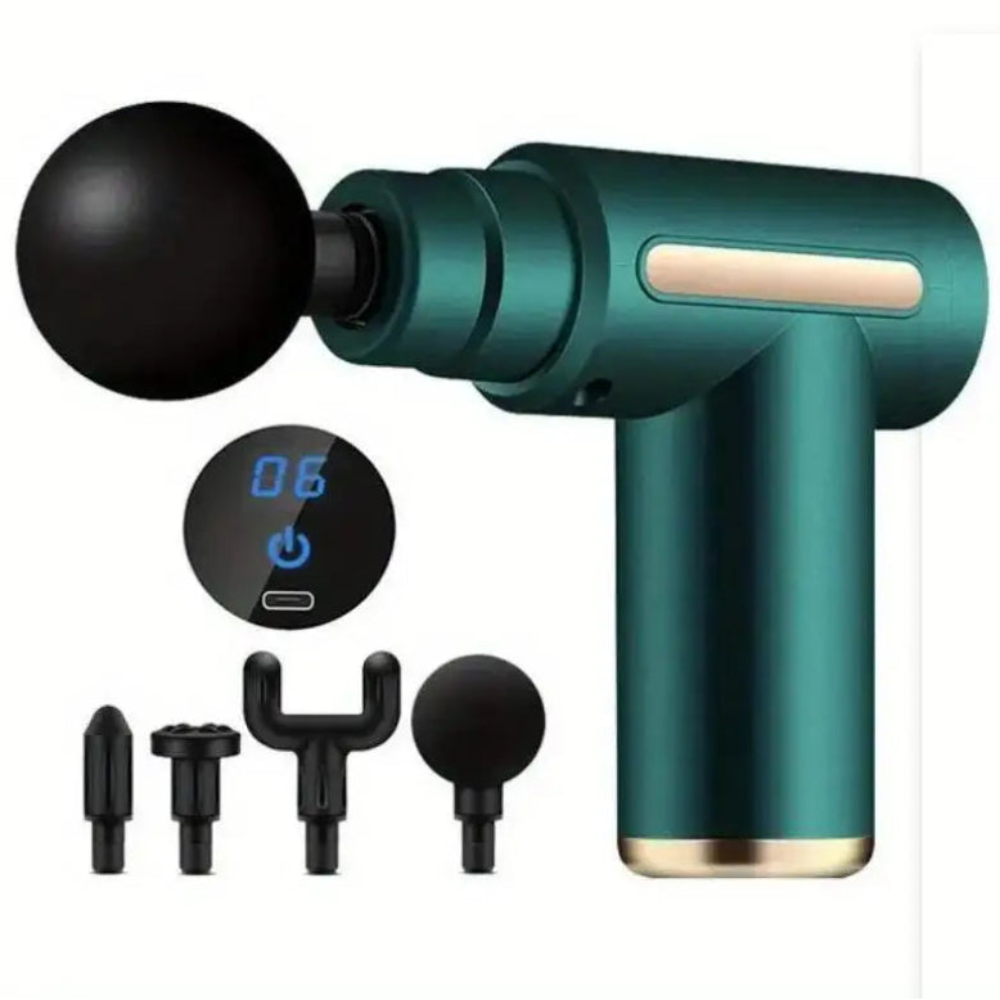 Mini Pistola de Massagem Muscular Portátil - Alívio Dor, Relaxamento, Viagem, USB-C