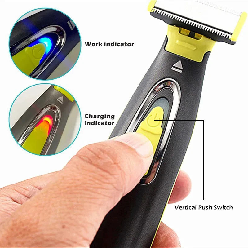 Barbeador Elétrico MLG - Aparador Portátil Corpo/Barba/Axilas, USB, Lavável, 3 Pentes