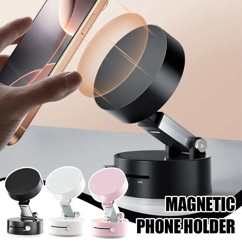 Suporte Magnético Telemóvel Ventosa Dupla Face - 360°, Dobrável, Universal