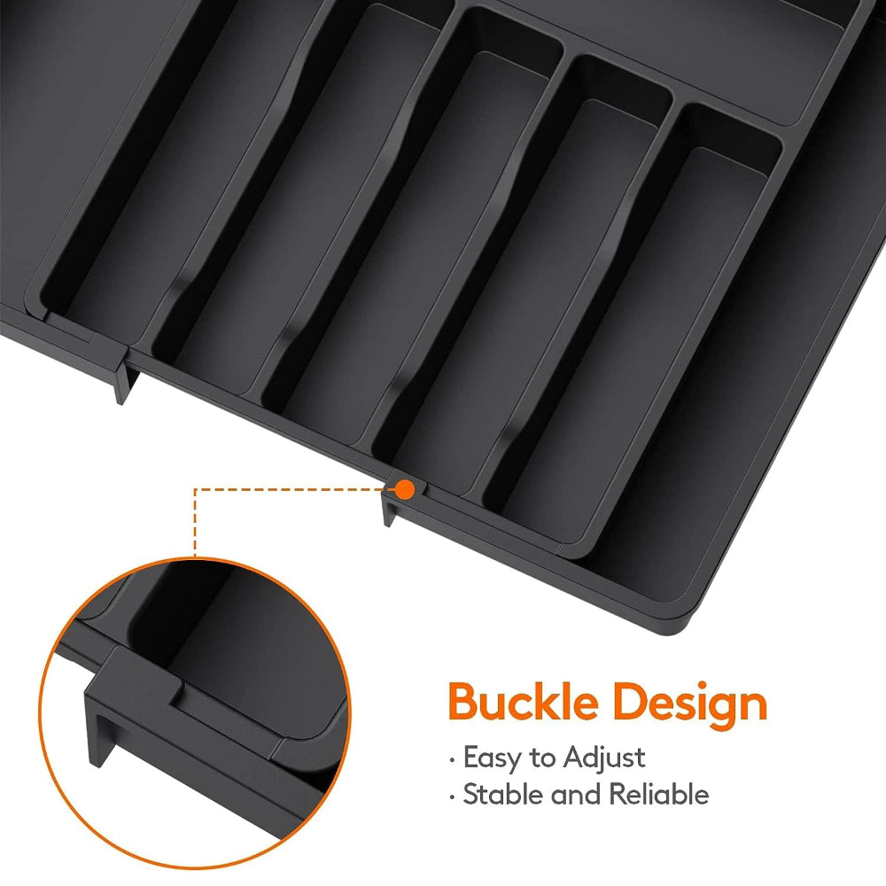 Organizador Gavetas Ajustável - Talheres, Utensílios, Expansível, Plástico Resistente
