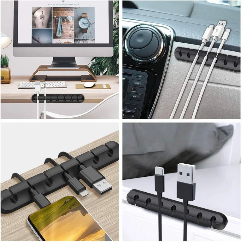 Organizador Cabos NNBILI Silicone - Suporte Mesa, Mouse/Fone, 3 Tamanhos