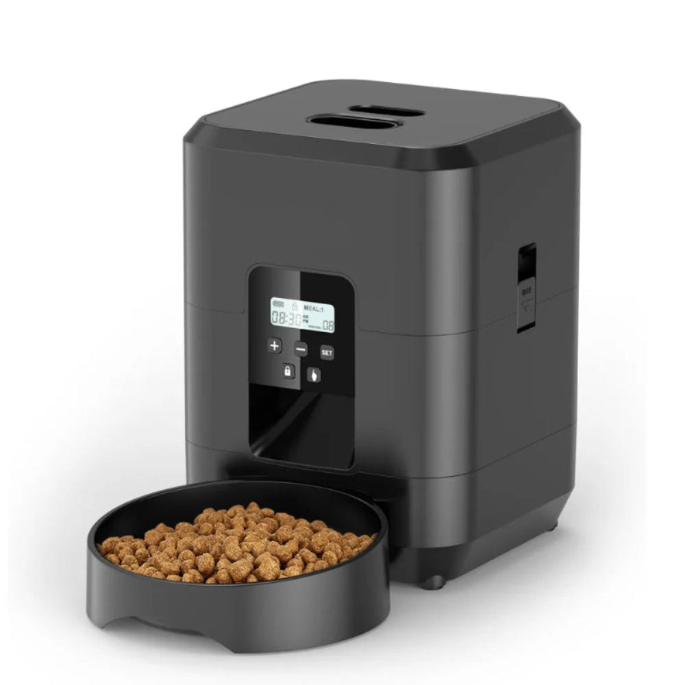 Alimentador Automático Inteligente - Gatos/Cães, Dispensador Quantitativo, Comida Lenta, LCD