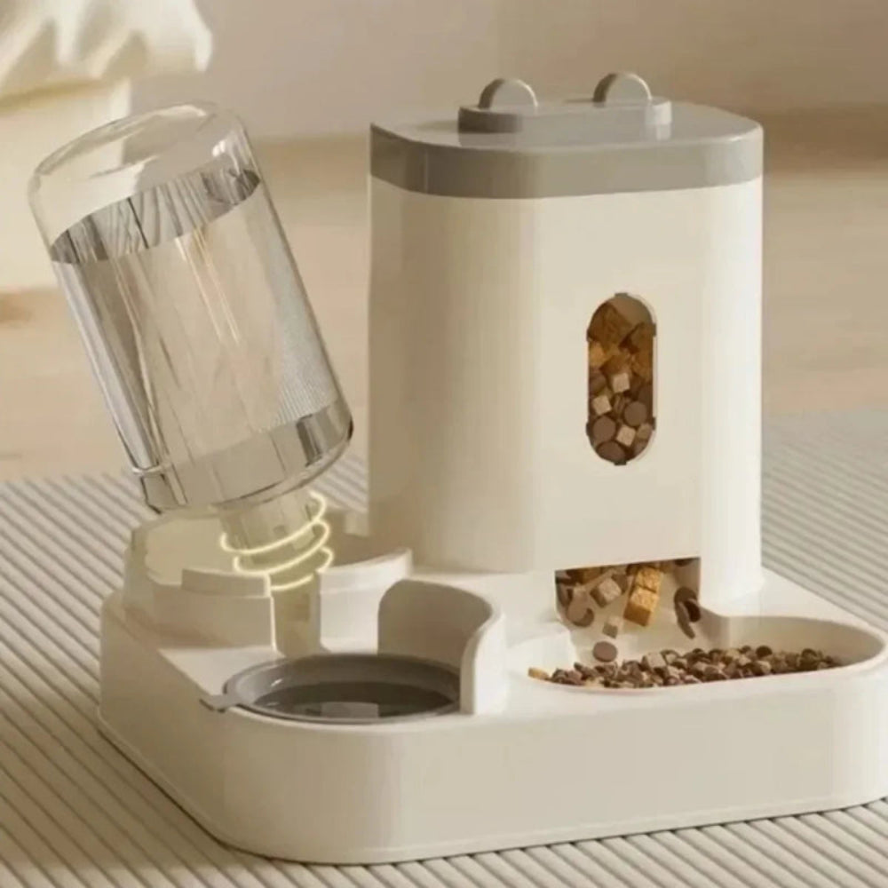 Alimentador Automático Cães/Gatos - Água e Comida, Grande Capacidade, Sem Eletricidade