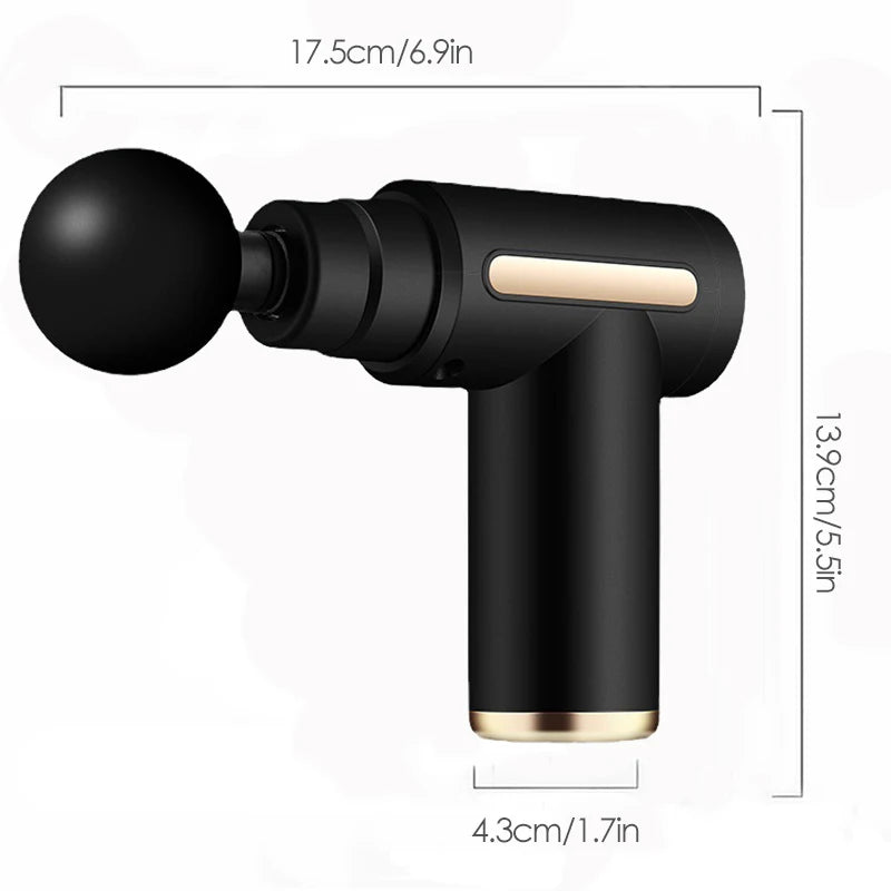 Mini Pistola de Massagem Muscular Portátil - Alívio Dor, Relaxamento, Viagem, USB-C