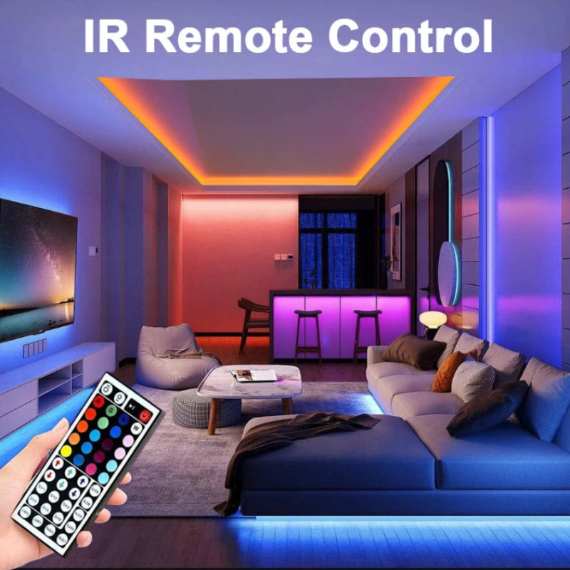 Fita LED RGB 5m-30m - Controlo APP, USB, Flexível, Decoração Quarto/Sala