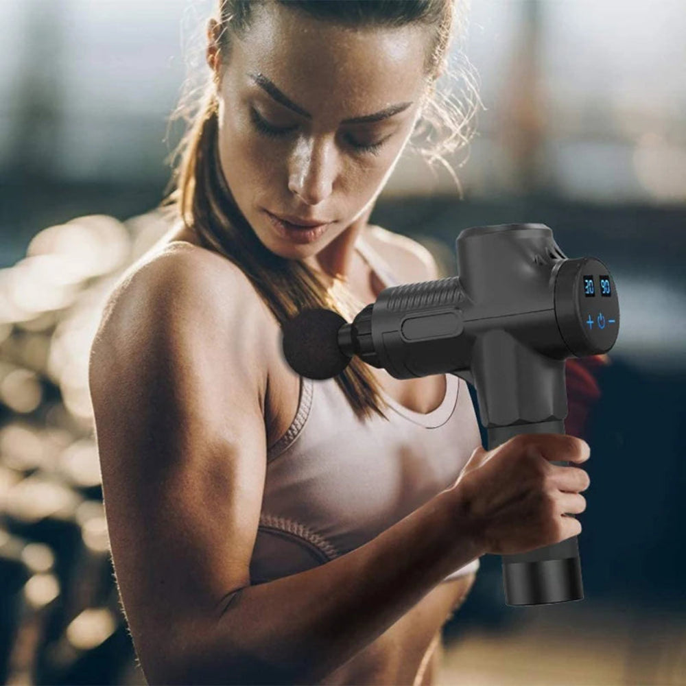 Pistola de Massagem Muscular Profunda 30 Níveis - Relaxamento, Alívio Dor, Desporto, Silenciosa