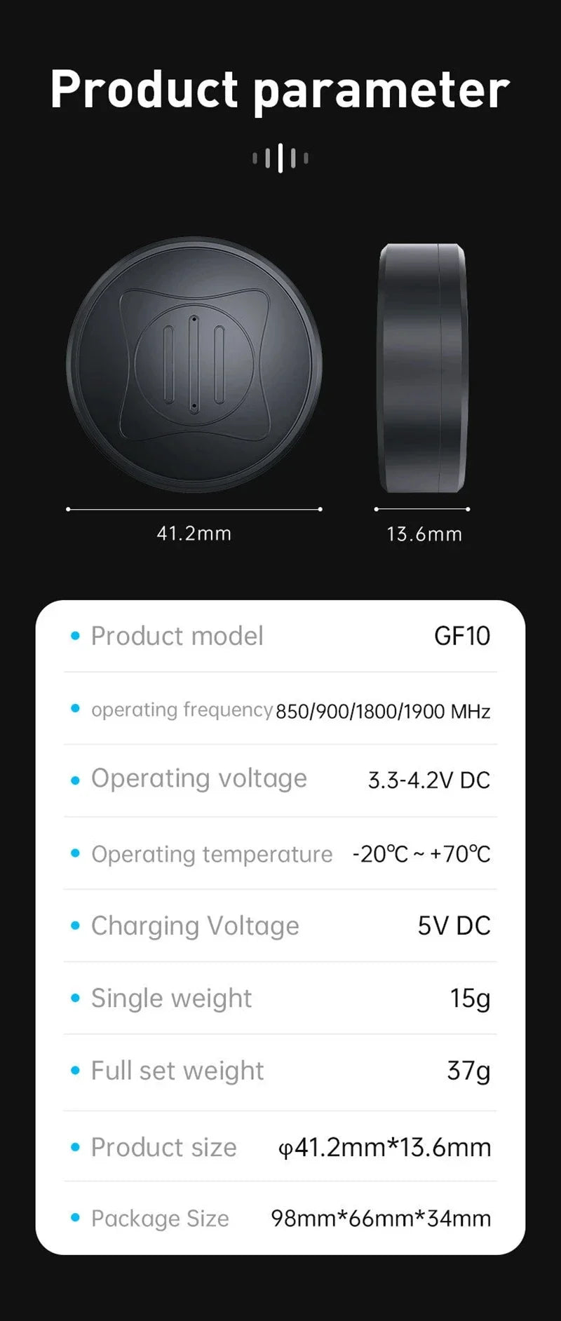 Mini Rastreador GPS Magnético Xiaomi Starlink Tracker - Anti-Perda, Carro, Animais, Crianças, App iOS/Android