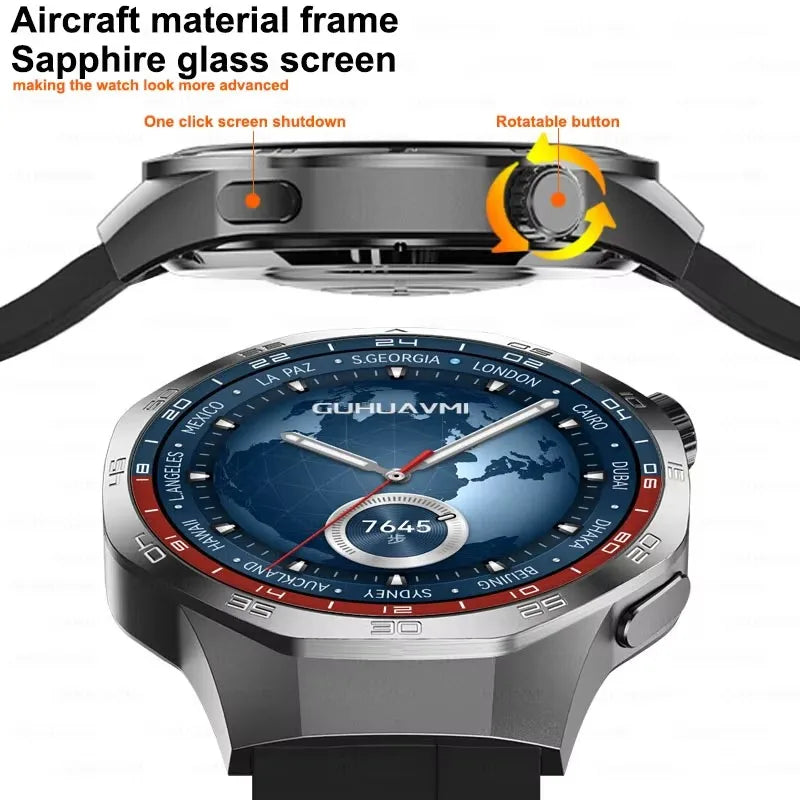 Smartwatch GT5 Pro - 2025 - AMOLED 1.53", NFC, Chamada BT, IP68, Rastreador GPS, Saúde, À Prova D'Água