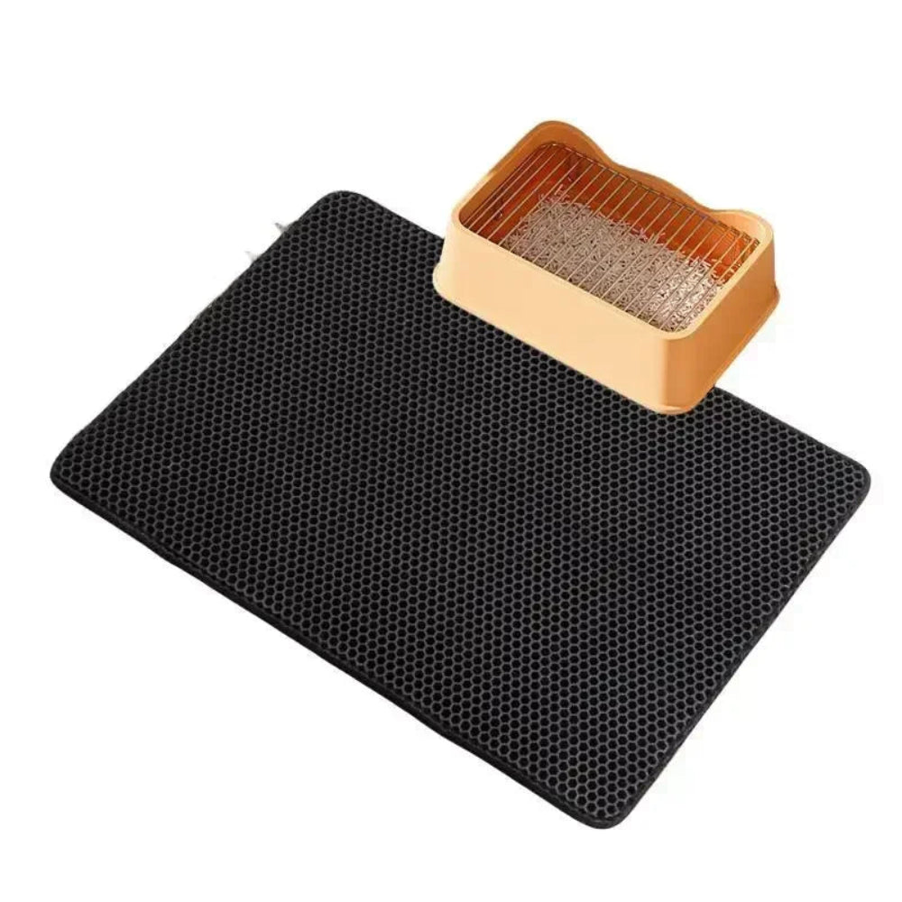 Tapete Areia Gato Dupla Camada - Antiderrapante, Impermeável, Fácil Limpeza, Grande