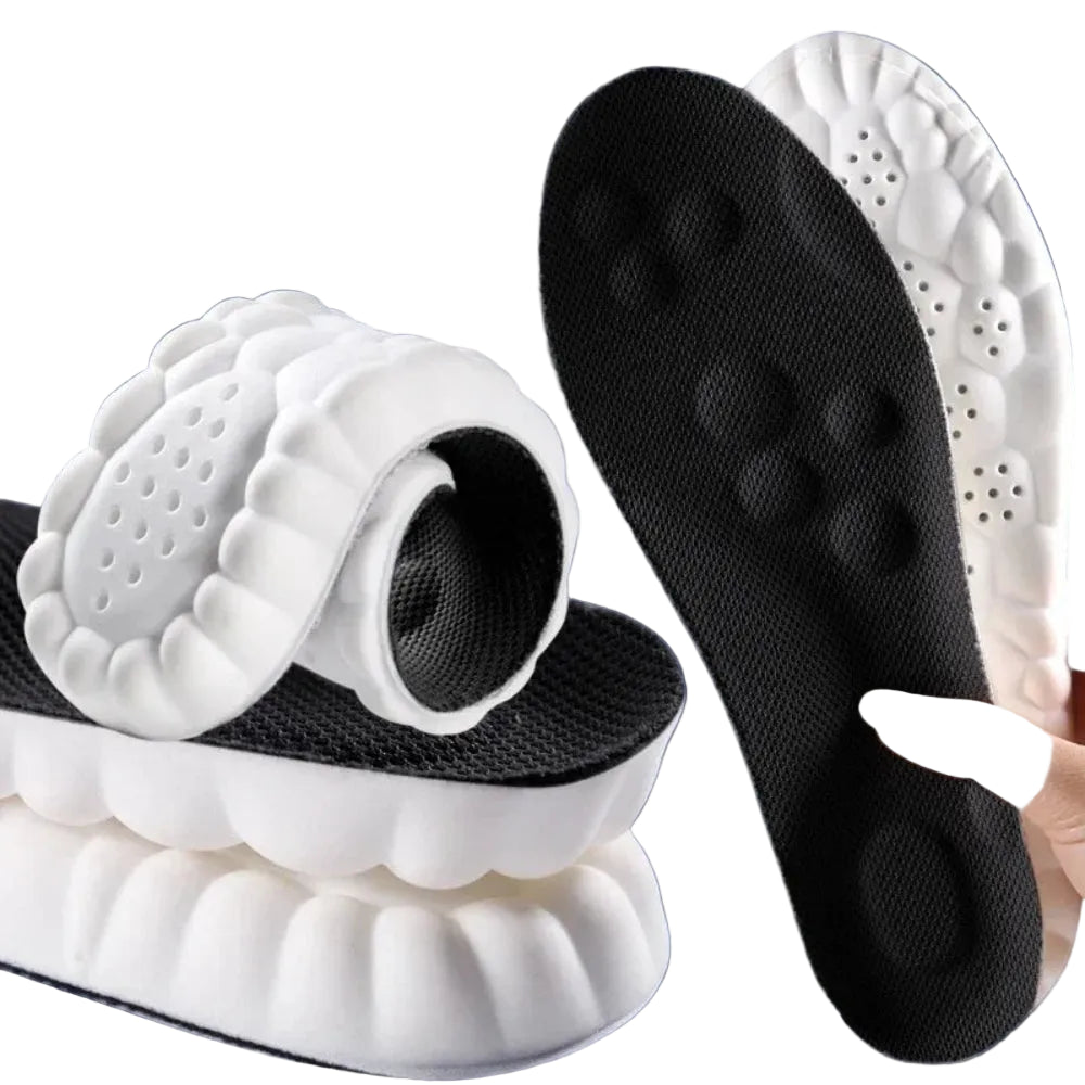 Palmilhas de Massagem 4D - Super Macias, Suporte Arco, Antiderrapantes, Unissexo