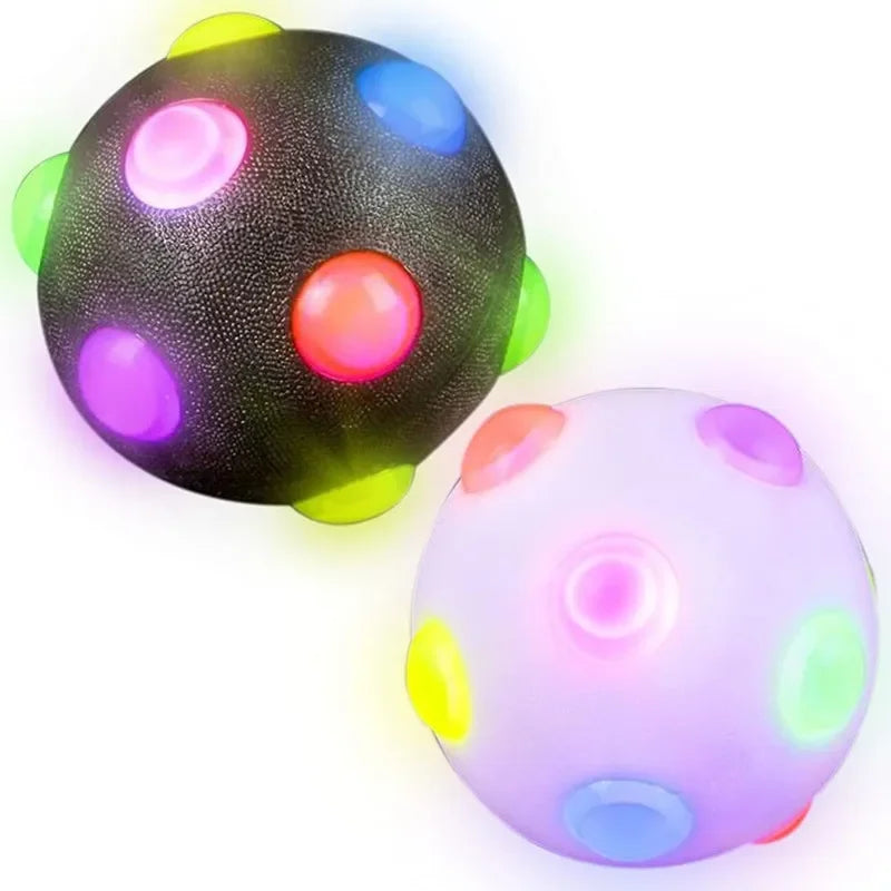 Bola Luminosa LED Interativa - Cães/Gatos, Crianças, Elástica, Piscante, Diversão Garantida