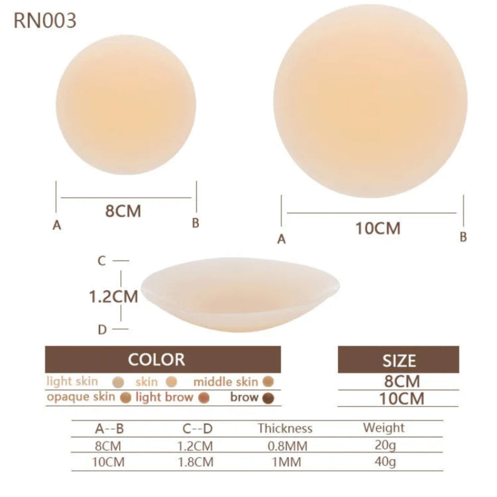 Capa de Mamilo Silicone - Adesivo Invisível, Reutilizável, Levanta Seios, Pétalas Adesivas