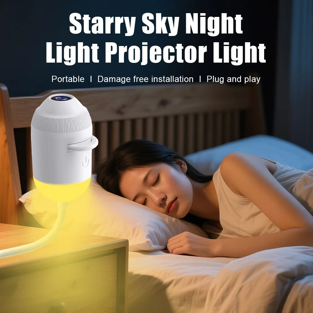 Projetor de Estrelas USB 3 em 1 e Luz Noturna com Controlo por Toque Portátil USB – Iluminação Relaxante para Crianças e Adultos