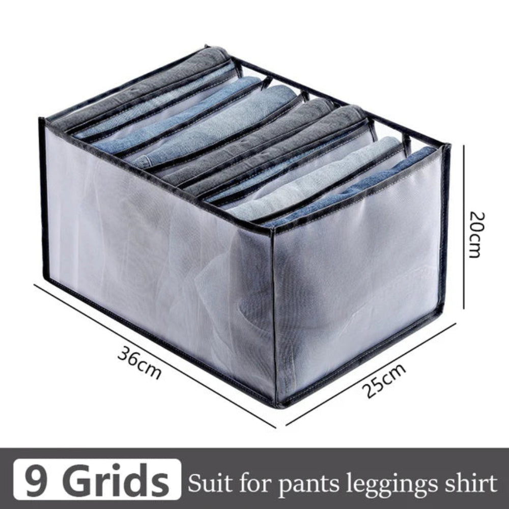 Organizador Gavetas Roupa - Jeans, T-Shirts, Íntimo, Divisórias, Nylon, Vários Tamanhos