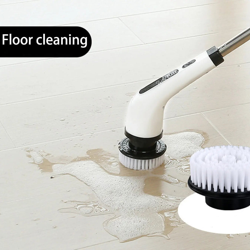 Escova de Limpeza Elétrica 9 em 1 com Bateria de 2000 mAh – Escova Multiusos Sem Fios para Casa de Banho, Cozinha e Sala com Cabeças Intermutáveis