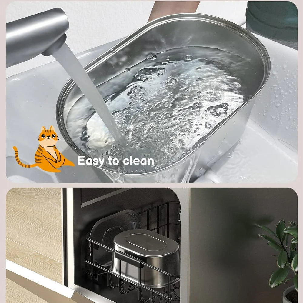Fonte de Água Inteligente 3.2L - Aço Inox, Filtração Dupla, Silenciosa, Gatos/Cães