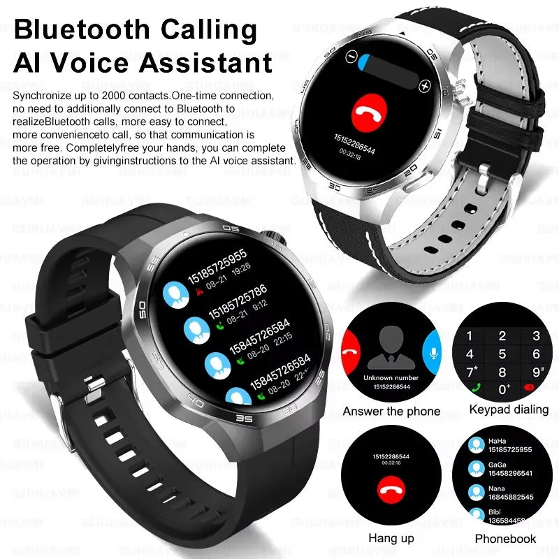 Smartwatch GT5 Pro - 2025 - AMOLED 1.53", NFC, Chamada BT, IP68, Rastreador GPS, Saúde, À Prova D'Água