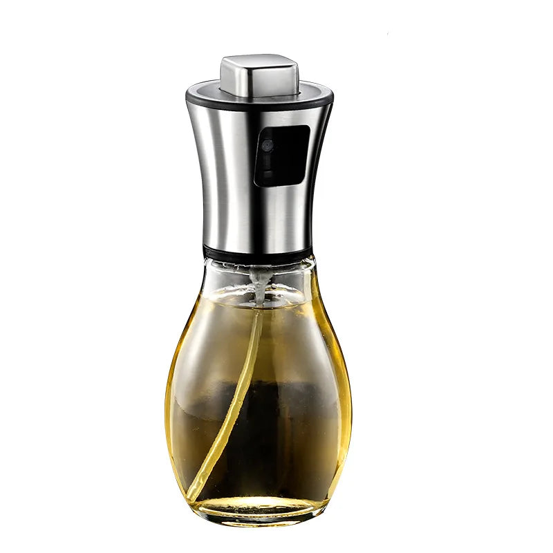 Frasco Spray Óleo Aço Inoxidável 200ml - Pulverizador Azeite, Óleo Cozinha, Air Fryer