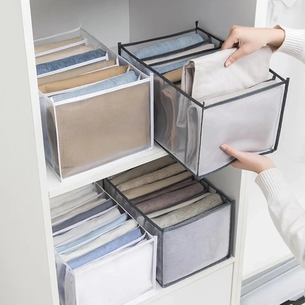 Organizador Gavetas Roupa - Jeans, T-Shirts, Íntimo, Divisórias, Nylon, Vários Tamanhos