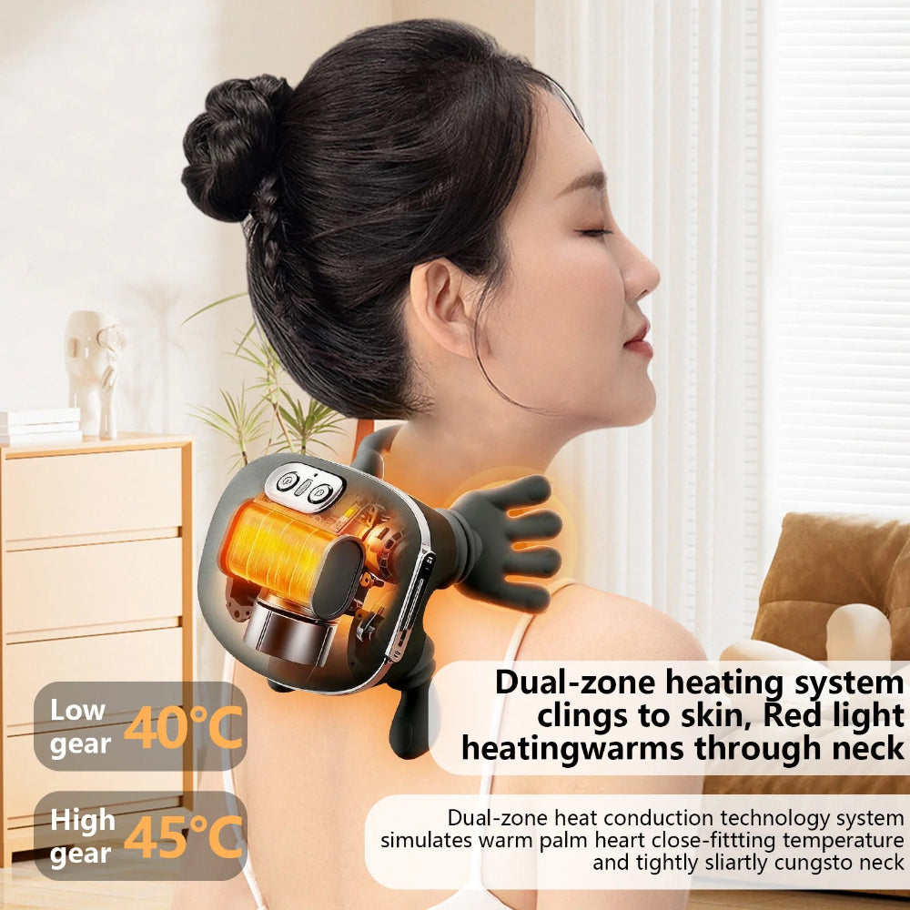 Massajador Corporal 4D Sem Fios com Calor Nível Profissional – Prenda Ideal para Alívio Muscular do Pescoço, Ombros e Costas
