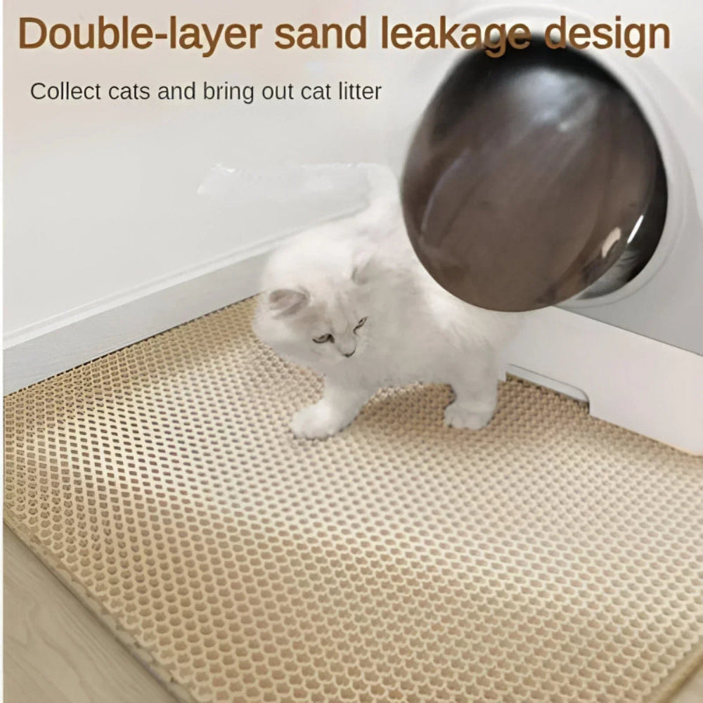 Tapete Areia Gato Dupla Camada - Antiderrapante, Impermeável, Fácil Limpeza, Grande