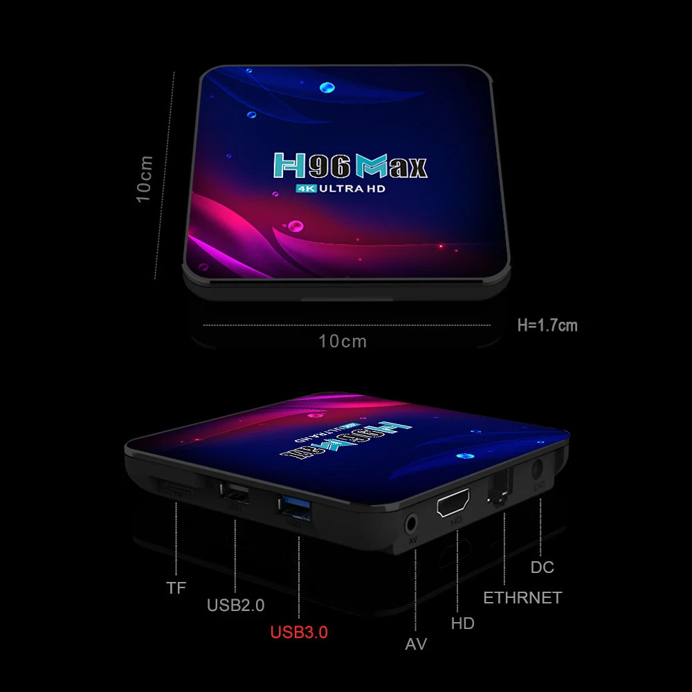 Caixa De Tv Android 11, 4gb Ram, 64gb Rom, 4k Hd, Com Wifi E Bluetooth