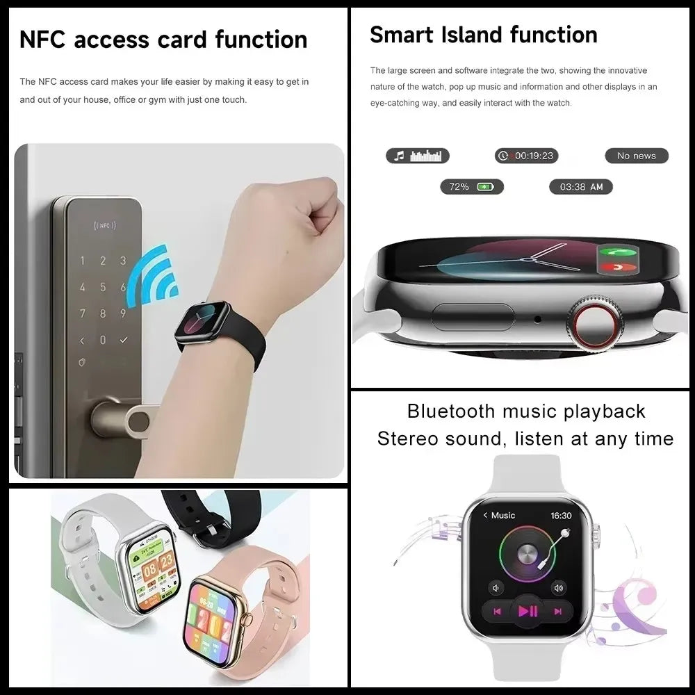 Smartwatch DT Series 10 GPS — Ecrã Always-On, NFC & Chamadas Bluetooth