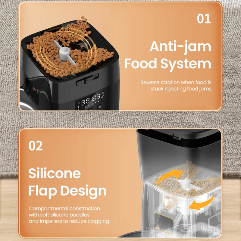 Alimentador Automático ROJECO - Botão, LCD, Programável, Gatos/Cães, 50-200g