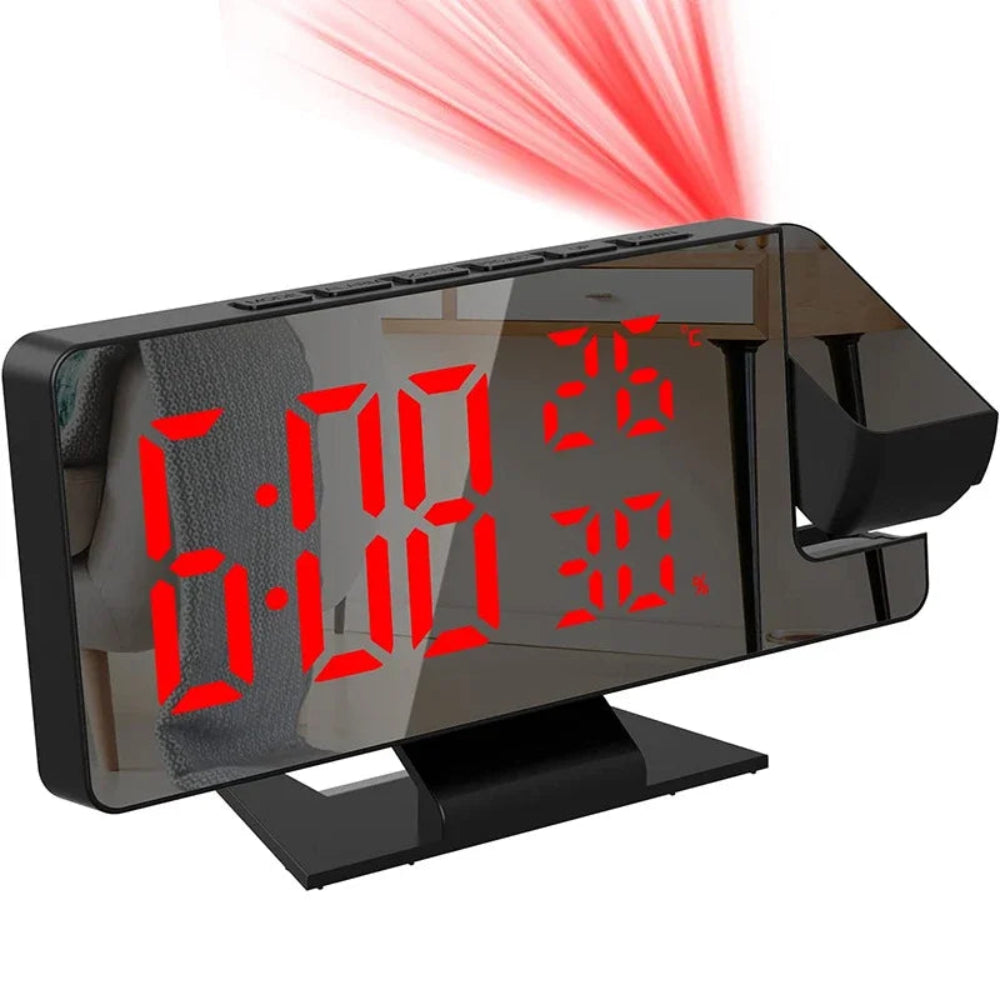 Despertador Digital LED com Projeção - Teto/Parede, Temperatura, Soneca, Visor Grande