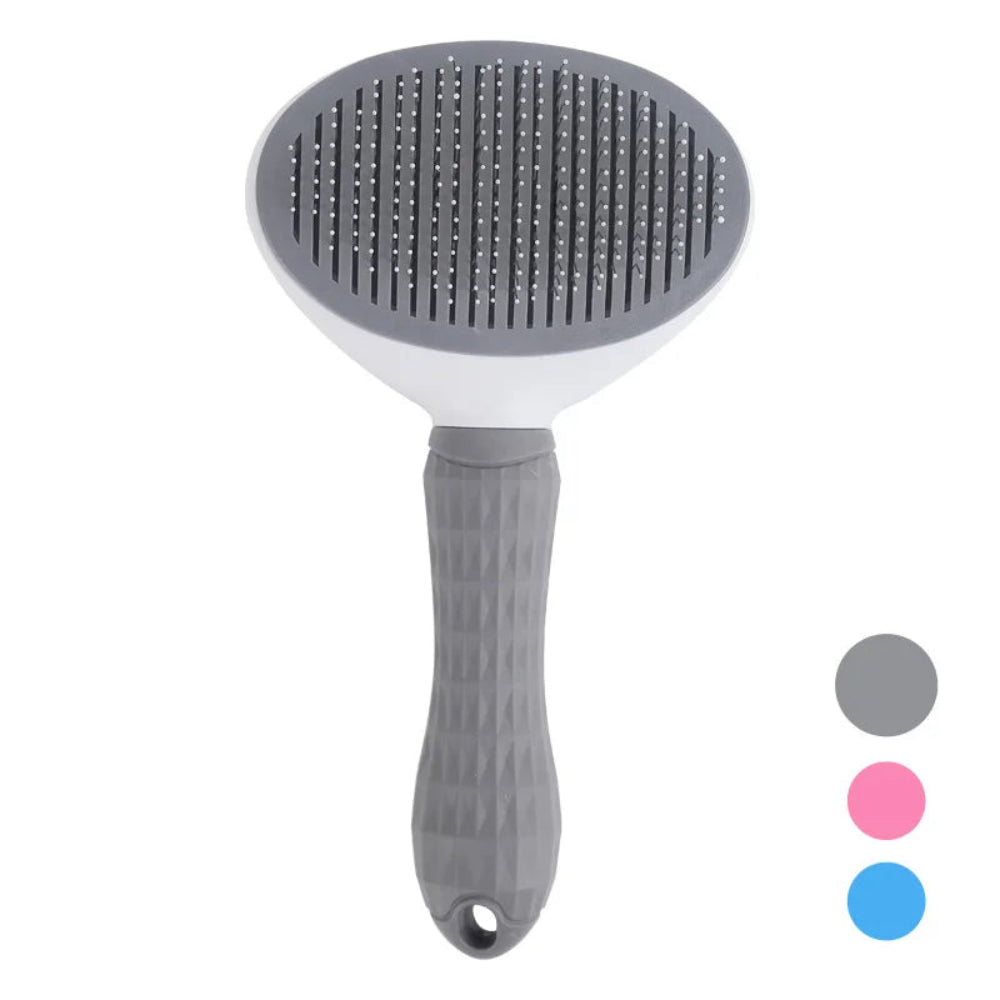 Pente Autolimpante para Cães e Gatos - Remoção Fácil de Pelos, Massagem, Limpeza Rápida