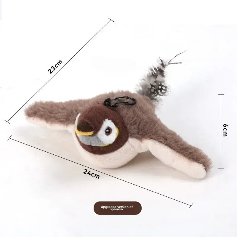 Brinquedo Interativo Gato Pássaro Elétrico - Catnip, Som, Pelúcia, Recarregável USB