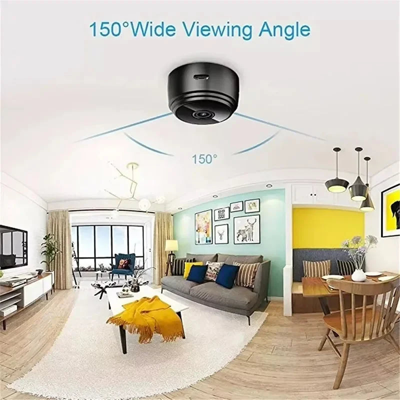Mini Câmera IP Sem Fio A9 - 1080P HD, Visão Noturna, WiFi, Vigilância, Segurança Casa Inteligente