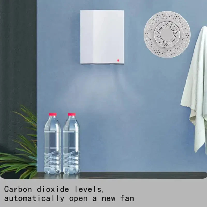 Sensor Qualidade Ar Tuya Zigbee - CO2, Formaldeído, VOC, Temp., Humidade, Alexa/Google