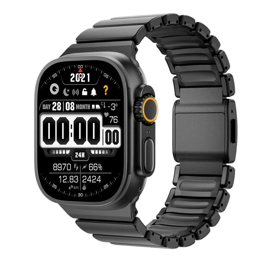 Bracelete de Titânio e Silicone Magnética para Apple Watch Ultra e Series