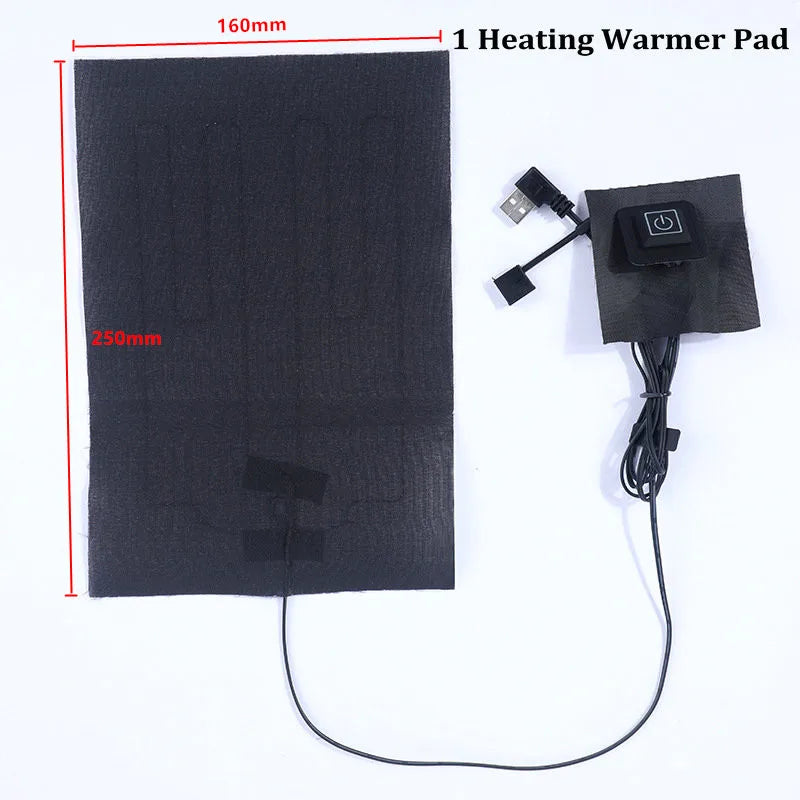 Almofada Aquecedora USB 3 Engrenagens - Temp. Ajustável, Roupa/Colete/Jaqueta, Lavável