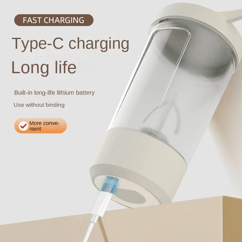 Copo Agitador Automático USB - Shakes Proteína, Portátil, Recarregável, 6 Lâminas