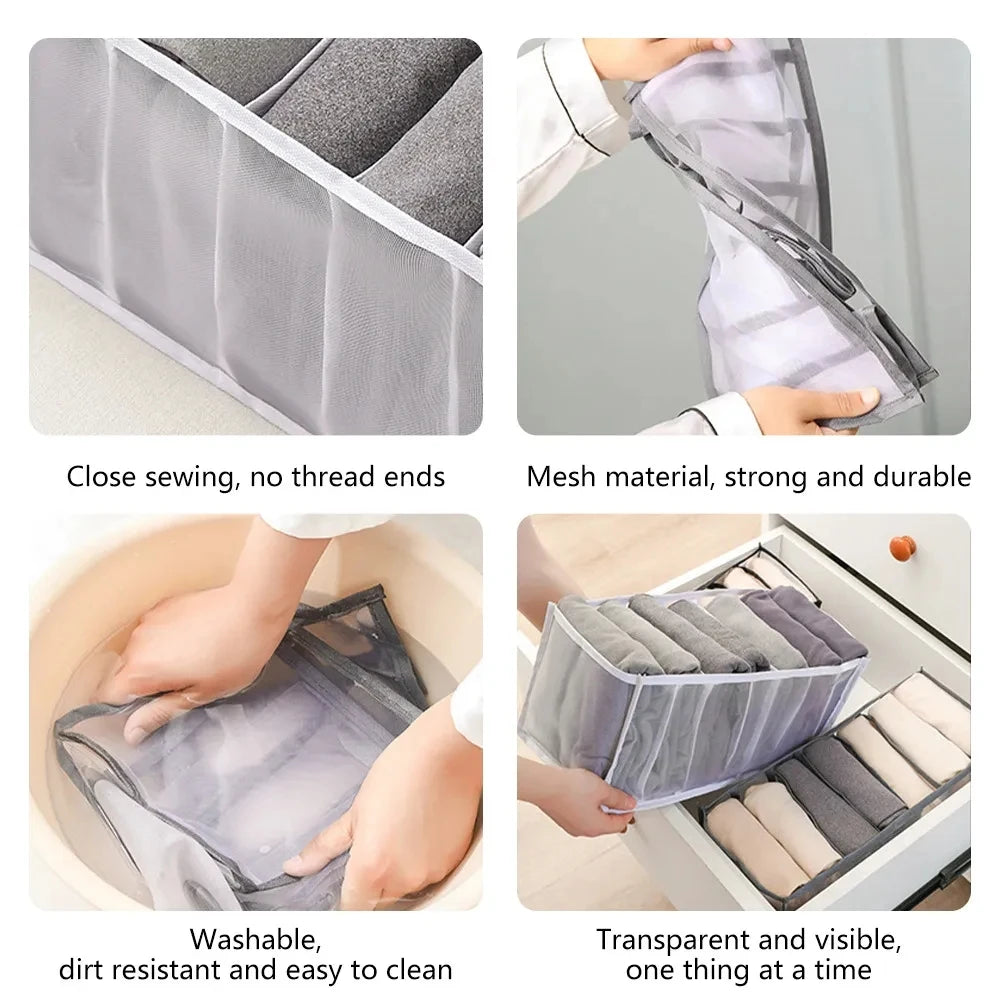 Organizador Gavetas Roupa - Jeans, T-Shirts, Íntimo, Divisórias, Nylon, Vários Tamanhos