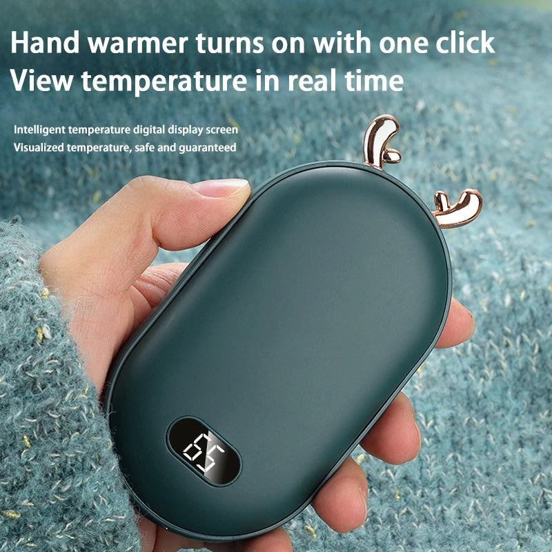 Aquecedor de Mão Xiaomi 2 em 1 10000mAh - Power Bank, Temp. Ajustável, 10h Calor, Inverno