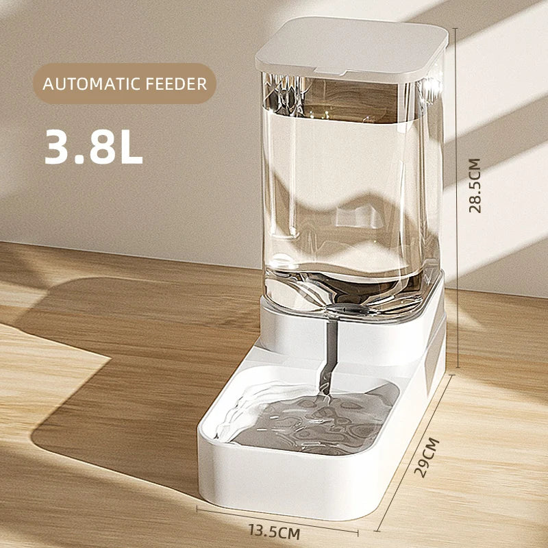 Alimentador Automático Cães/Gatos - Água e Comida, Transparente, Grande Capacidade