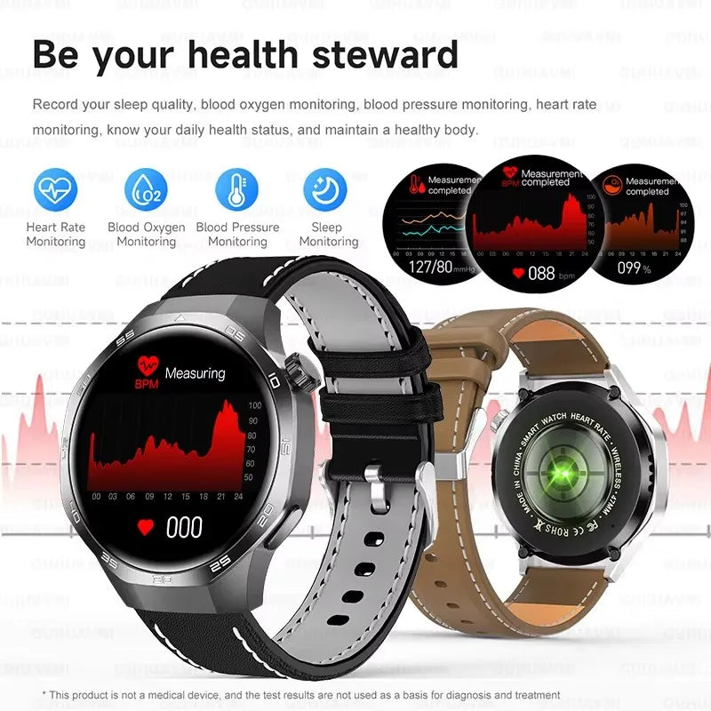 Smartwatch GT5 Pro - 2025 - AMOLED 1.53", NFC, Chamada BT, IP68, Rastreador GPS, Saúde, À Prova D'Água